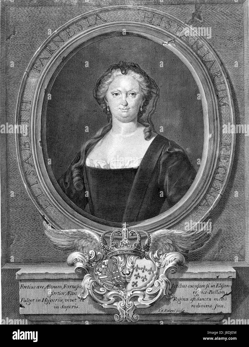Elisabeth Farnese in a drawing circa 1762 Stock Photo