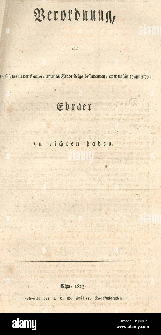 Judenverordnung Riga 1 Stock Photo - Alamy