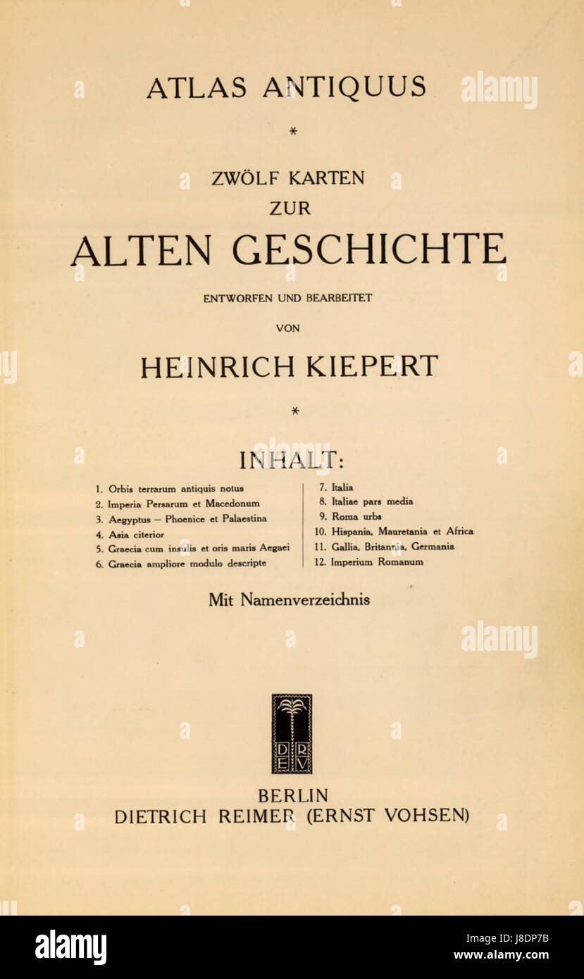 Heinrich Kiepert. Atlas antiquus Stock Photo Alamy