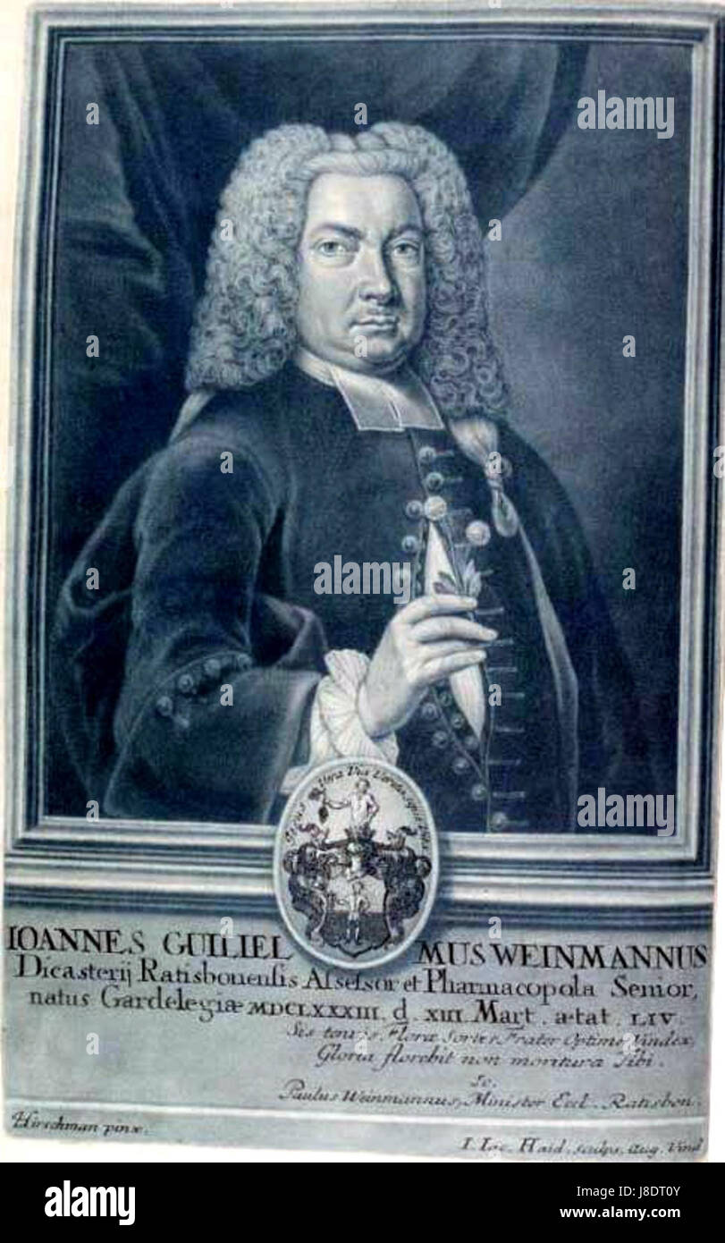 Johann Wilhelm Weinmann was a German botanist and illustrator, known ...