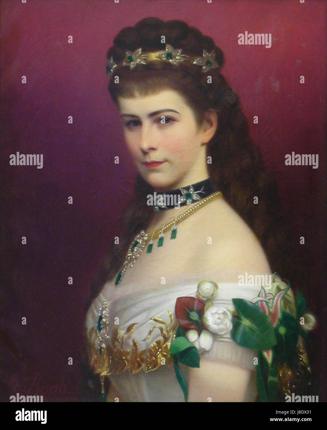 Lwowska Galeria Sztuki   Georg Raab   Portrait of the Empress Elizabeth   Crop Stock Photo