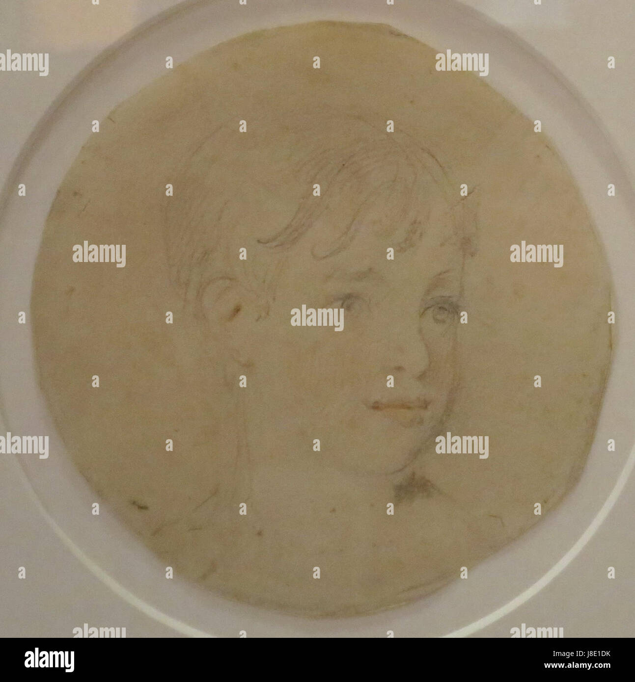 Head of a Child by Sir Thomas Lawrence, pencil sketch with tint