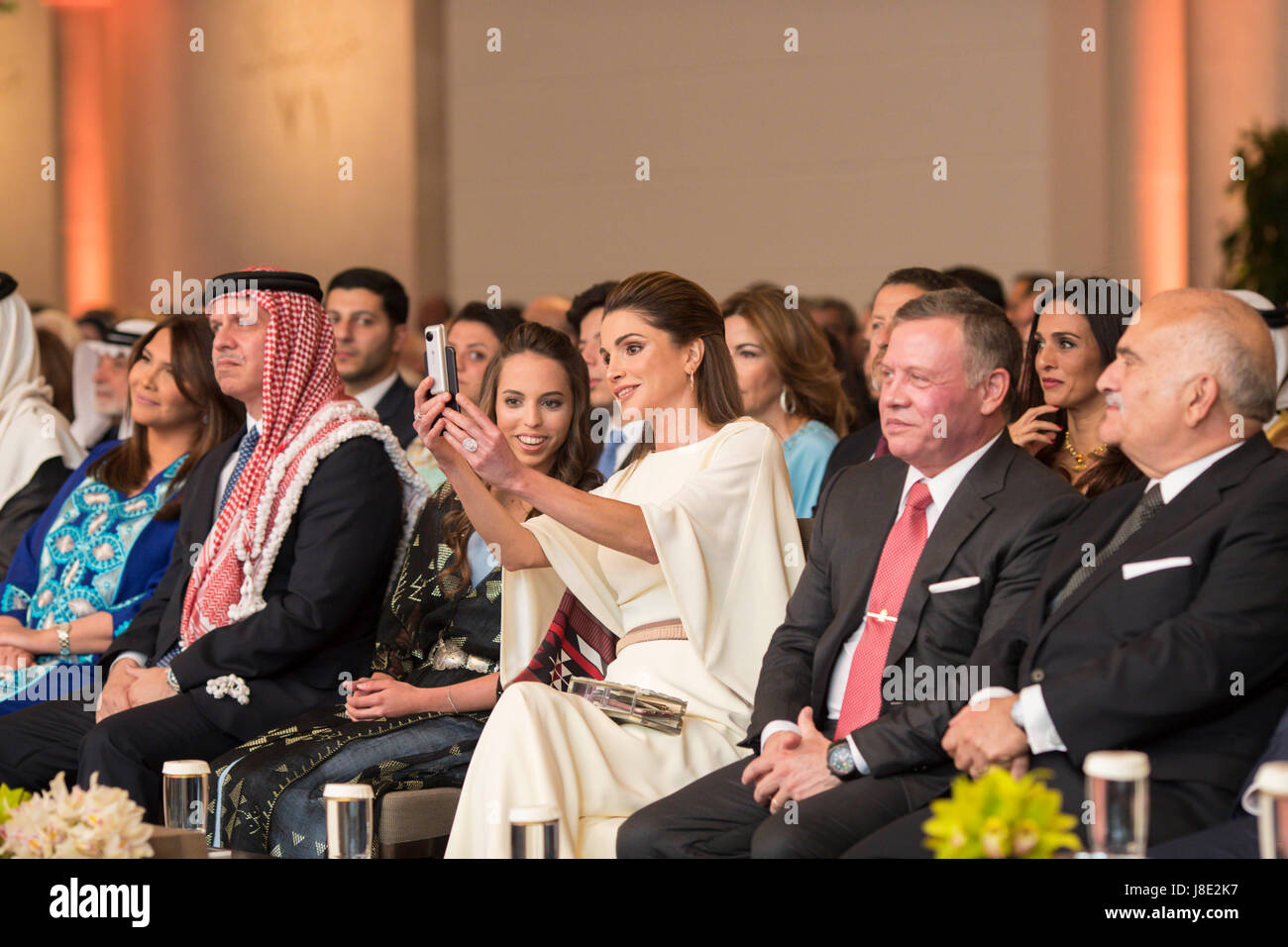 Amman, Jordan. 28th May, 2017. TM King Abdullah II, Queen Rania and HRH ...