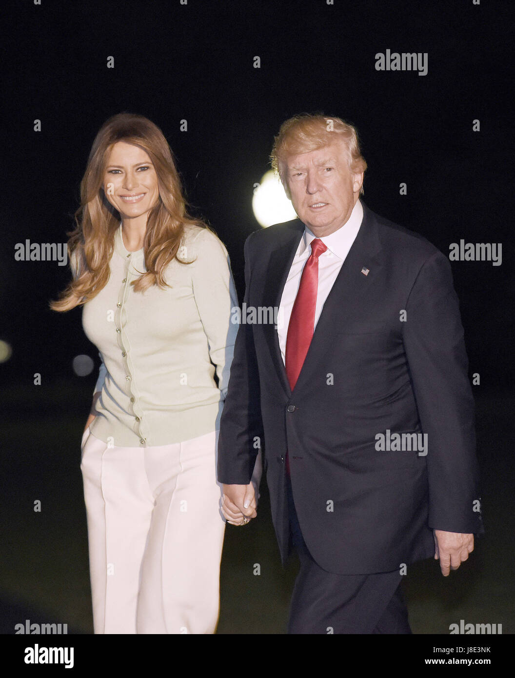 United States President Donald Trump and first lady Melania Trump ...