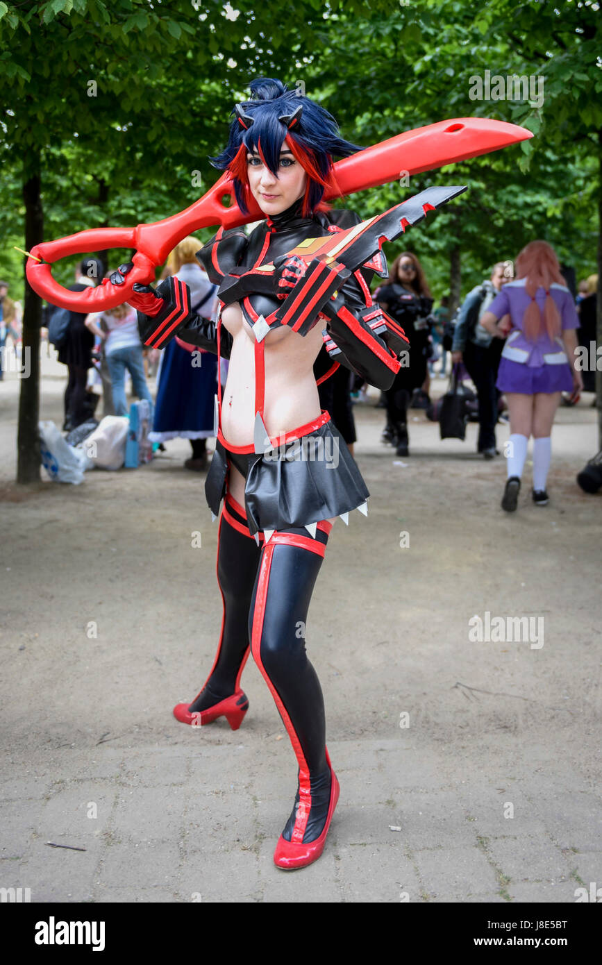 London Uk 28th May 2017 A Girl Dressed As Ryuko From Kill La London Uk 28th May 2017 A Girl Dressed As Ryuko From Kill La