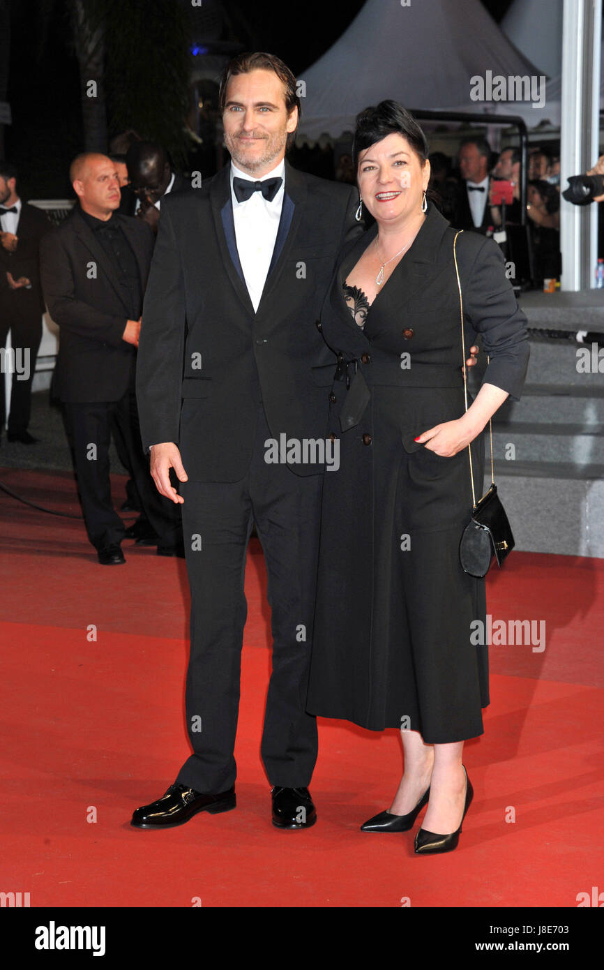 Cannes France 27th May 2017 Joaquin Phoenix And Lynne Ramsay