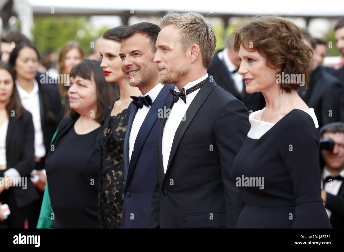 Myriam Boyer, Marine Vacth, Francois Ozon, Jeremie Renier and Jacqueline Bisset at the 'L'amant double/Amant Double' premiere during the 70th Cannes Film ...
