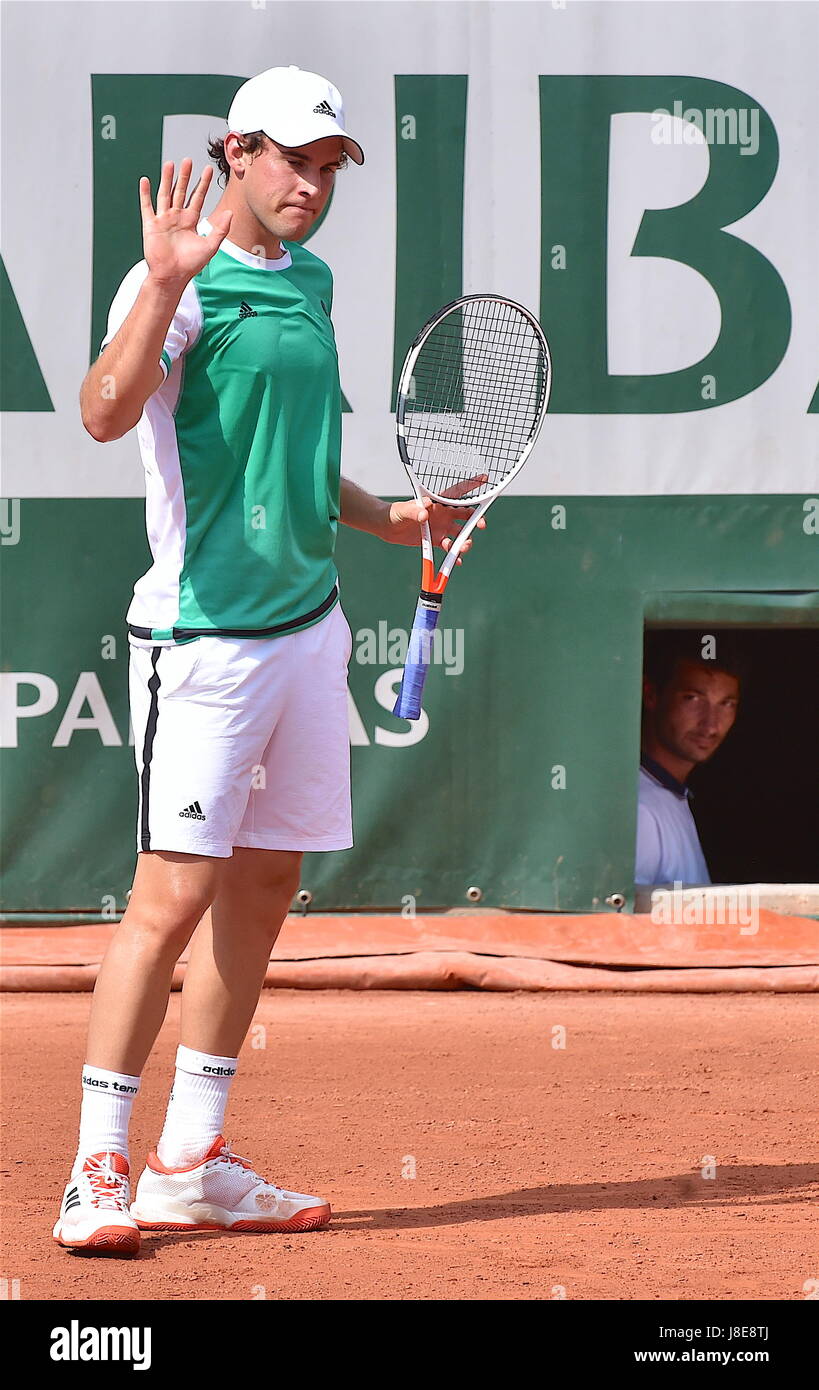 Tennis, Paris, 28.05.2017, Roland Garros, first turn French Open 2017,  Dominic Thiem (AUT) Photo: Cronos/Frederic Dubuis Stock Photo - Alamy