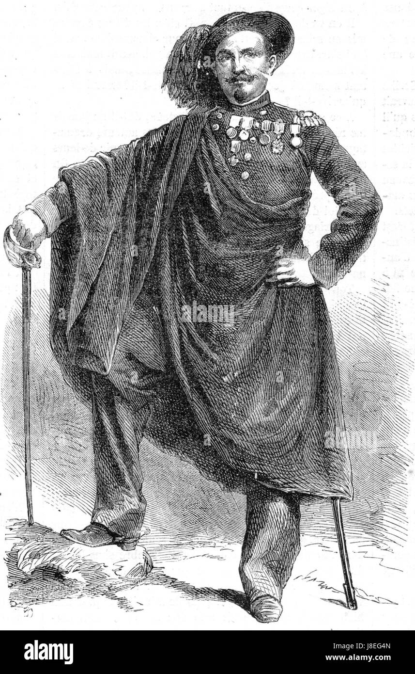 L'Illustration 1862 gravure Le major Franchini Stock Photo
