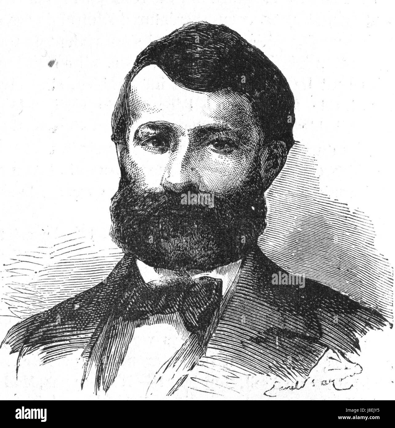 L'Illustration 1862 gravure ministre Quentino Sella Stock Photo