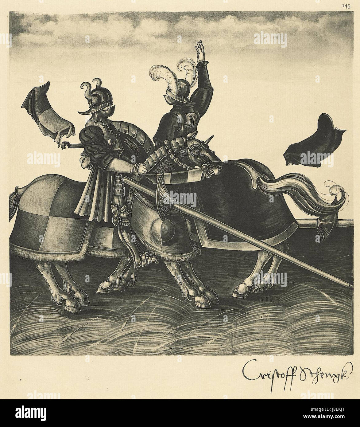 Knightly Rally The Freydal Repro 1882 Tafel 145 is a reproduction of an illustration ...