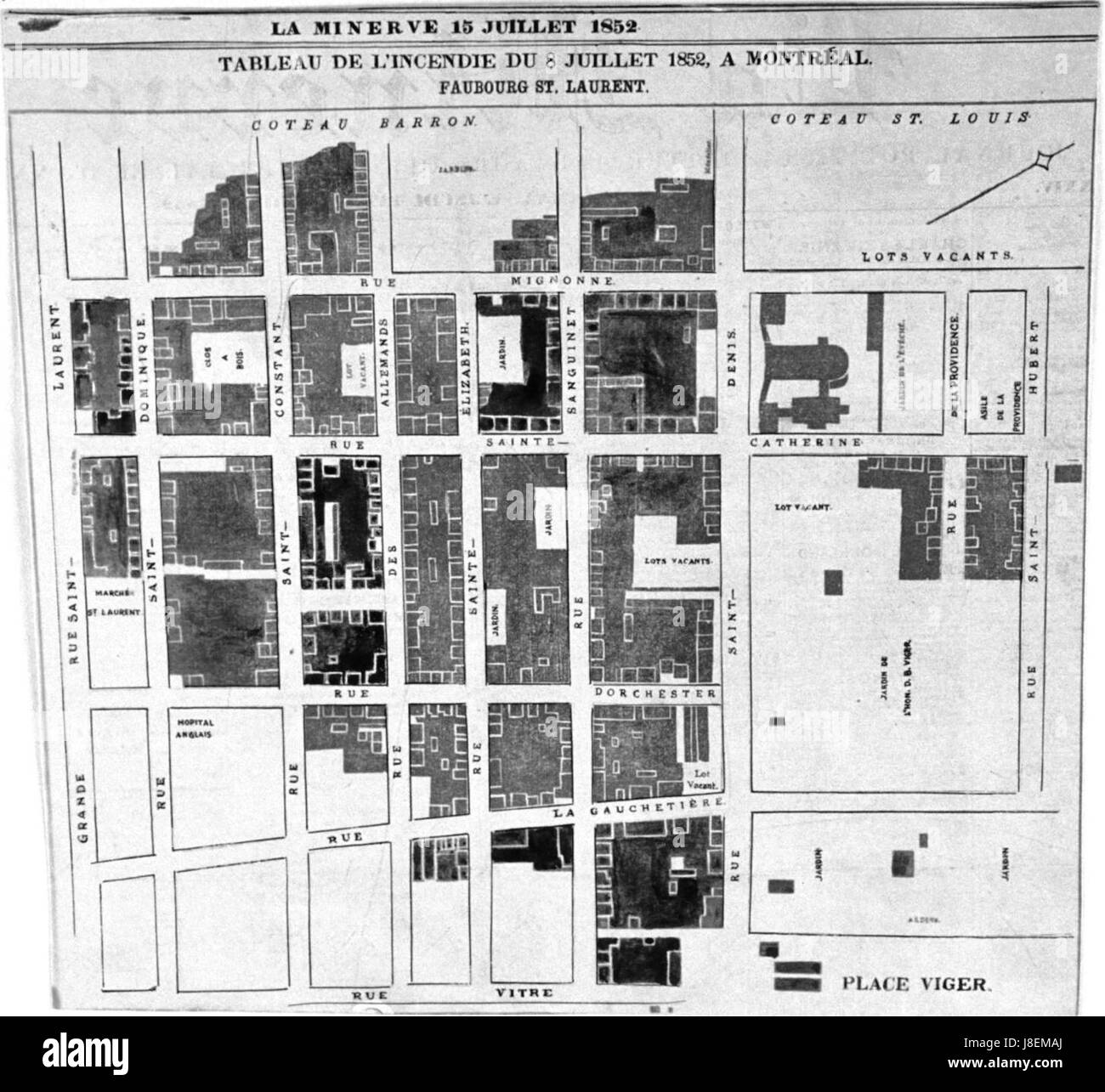 Incendie du faubourg St Laurent en 1852 Stock Photo Alamy