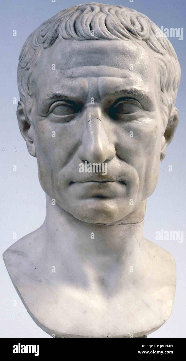 This sculpture of Gaius Iulius Caesar, located in the Vatican Museum ...