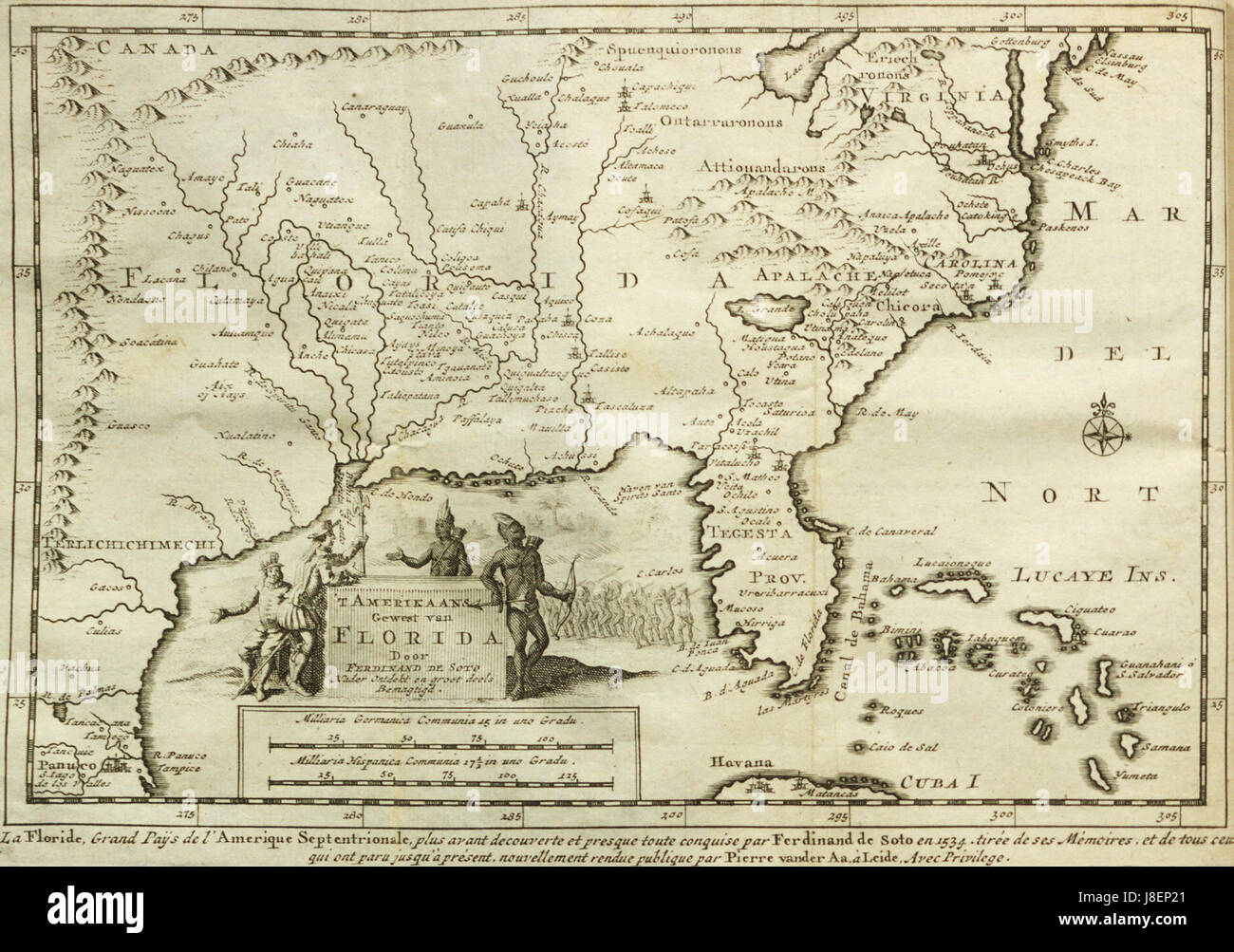 Ferdinand de Soto Florida map Stock - Ferdinand De Soto Florida Map J8EP21 