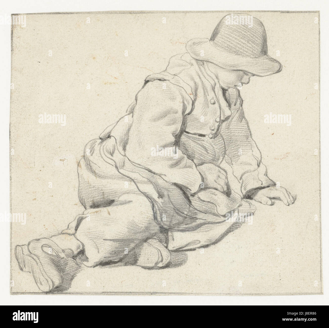 Leendert van der Cooghen   Sitting boy Stock Photo