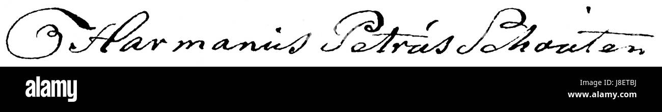 Handtekening Hermanus Petrus Schouten d.d. 10 10 1788 Stock Photo
