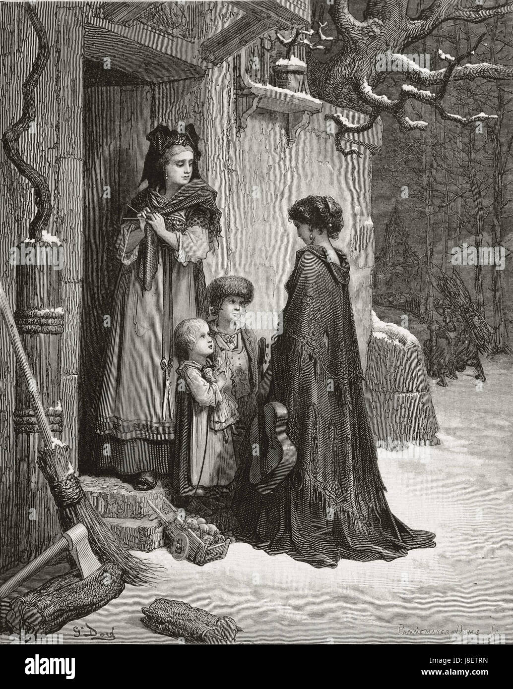 Illustration La Cigale Et La Fourmi Dessin La cigale et la fourmi illustration dore Stock Photo - Alamy