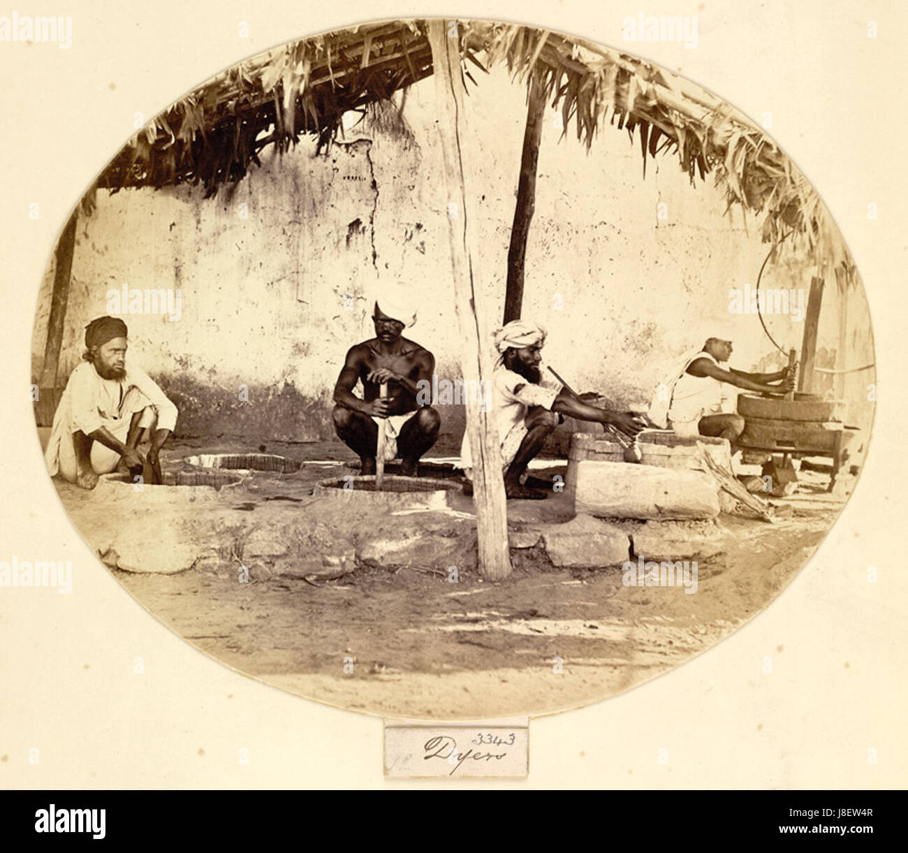 Dyers at work, western India (c. 1873 Stock Photo Alamy