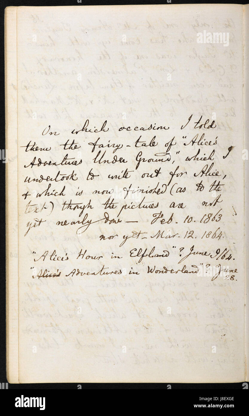 Diary of Charles Dodgson (BL Add MS 54343 f014v) Stock Photo