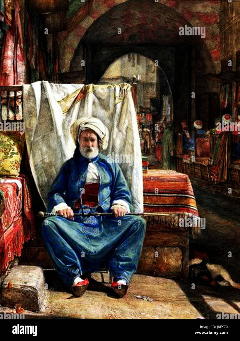 In the Bezestein, El Khan Khalil, Cairo, by John Frederick Lewis, 1860 Stock Photo