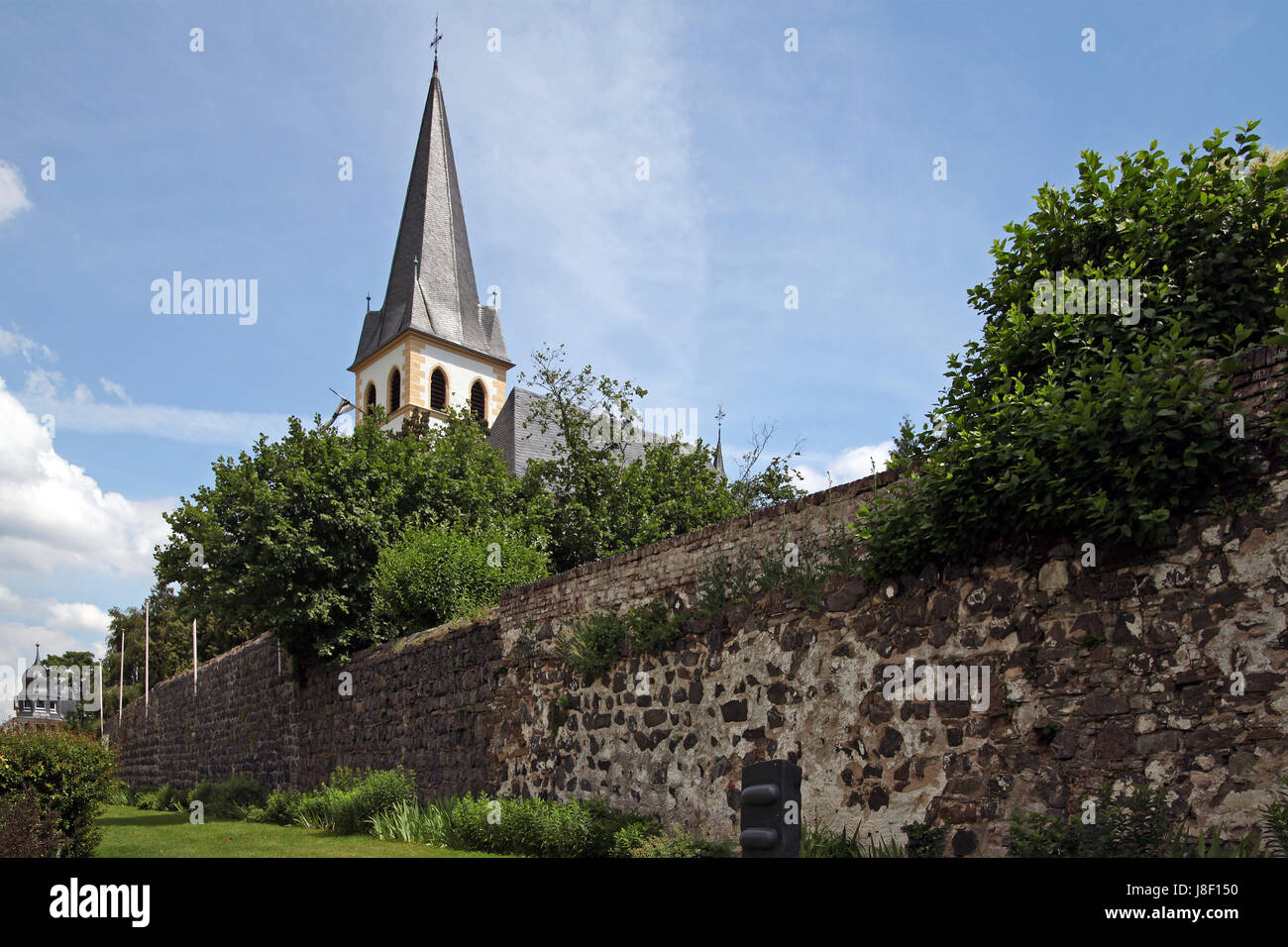 church, rhine, rhineland-palatinate, church, rhine, basilica, gothically, Stock Photo