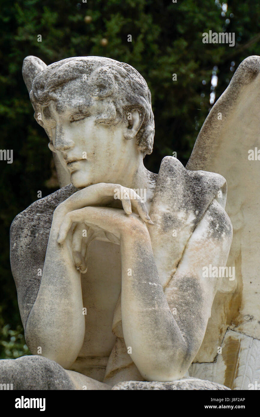 weeping angel statue at a Cemetery Athens, Greece Stock Photo Alamy