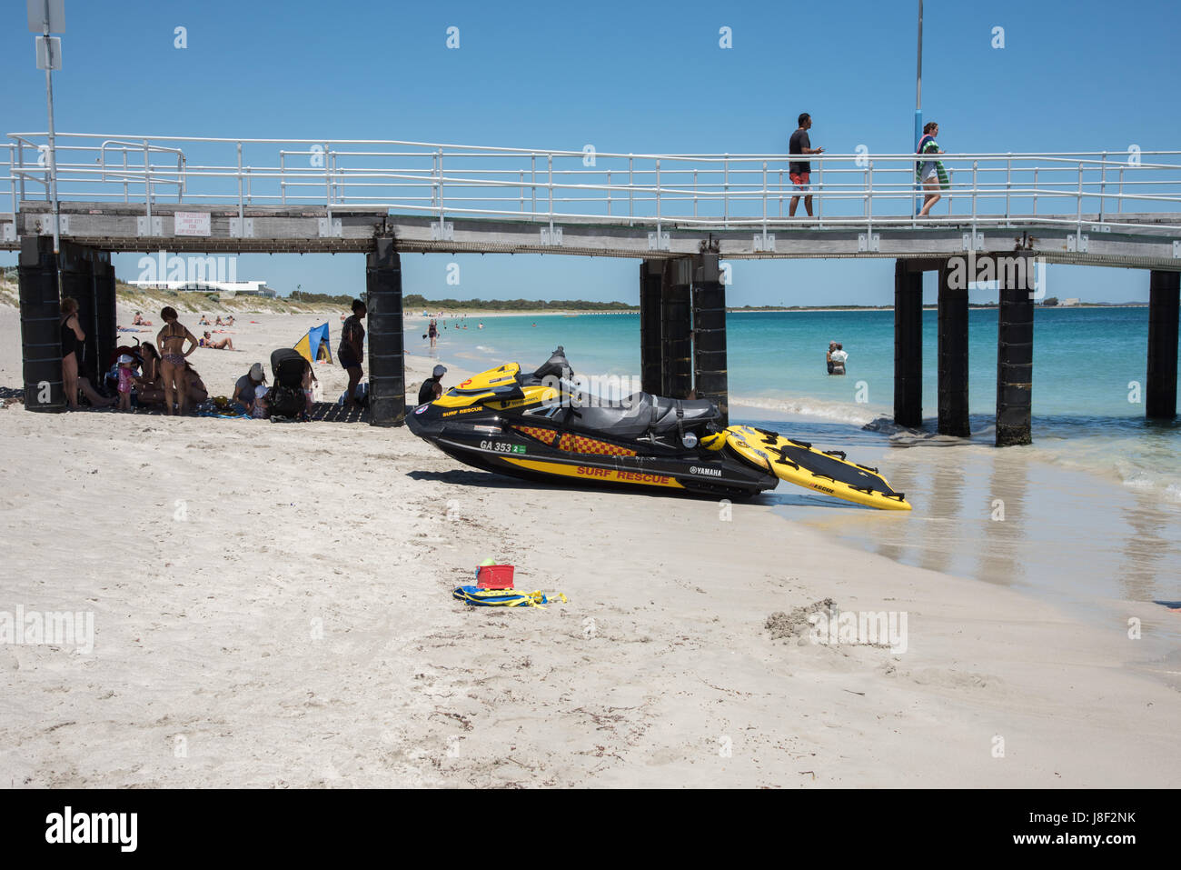 Coogee,WA,Australia-November 14,2016: People, surf rescue equipment and ...
