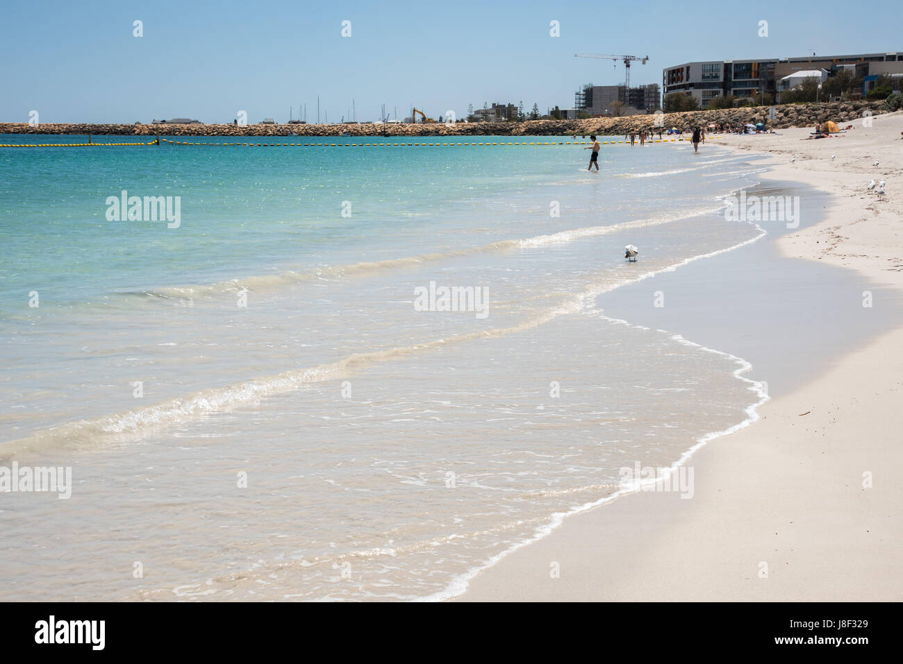 Coogee,WA,Australia-November 14,2016: Tourists at Coogee Beach with gentle Indian Ocean waves in Coogee, Western Australia. Stock Photo
