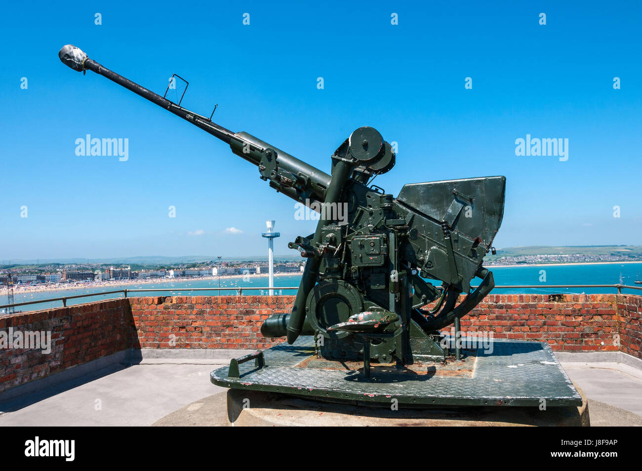 The Bofors anti-aircraft gun designed by the Swedish firm Bofors was a popular weapon among the western allies during world war 2 Stock Photo
