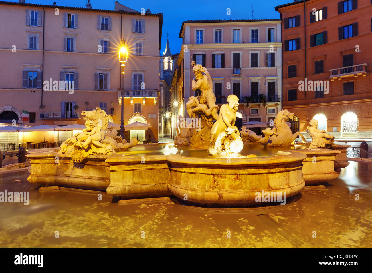 Fountain of Neptune on Piazza Navona, Rome, Italy Stock Photo - Alamy