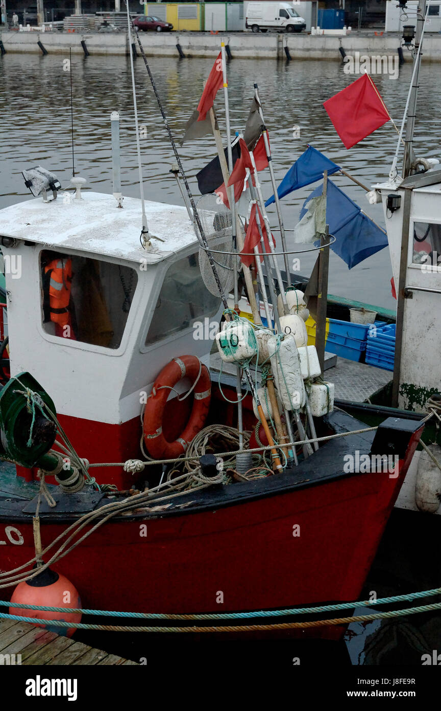 Fishing Flags Boat Cabin Ropes Ship Docks Pontoon Old