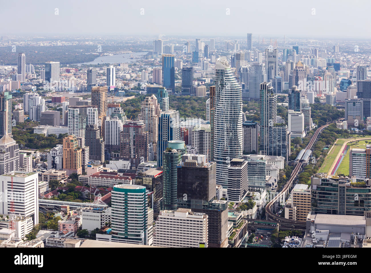 Aerial view of Bangkok cityscape skyline downtown Thailand Stock Photo ...