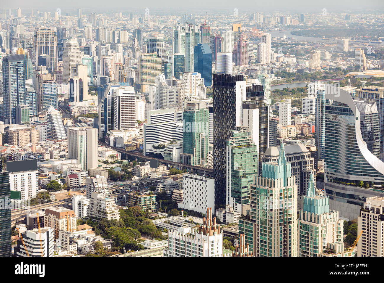 Aerial view of Bangkok cityscape skyline downtown Thailand Stock Photo ...