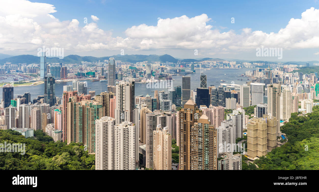 Panorama Hong Kong Skyline from Victoria Peak Stock Photo - Alamy