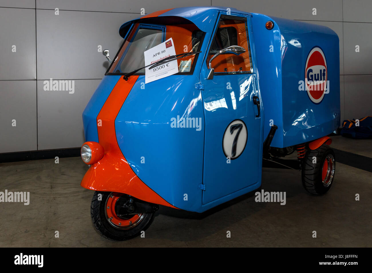 STUTTGART, GERMANY - MARCH 04, 2017: Submicro Van Piaggio Ape 50. Europe's greatest classic car exhibition 'RETRO CLASSICS' Stock Photo