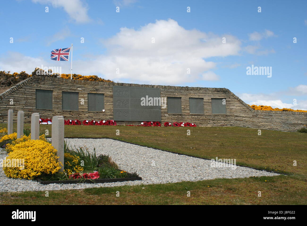 Falkland Islands - San Carlos Military Cemetery Stock Photo