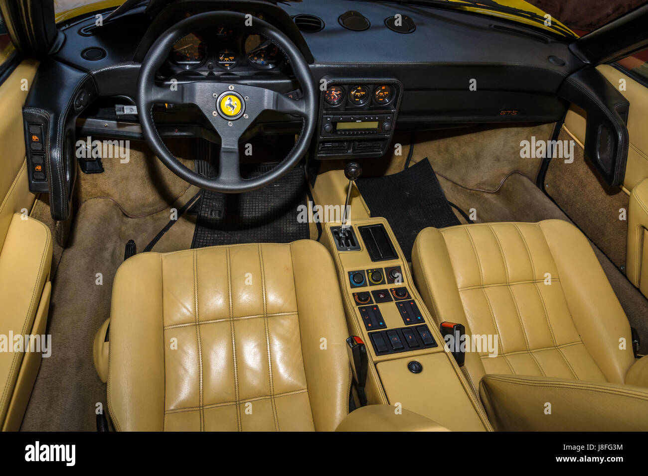 Stuttgart Germany March 04 2017 Interior Of The Sports Car Ferrari 328 Gts Europe S Greatest Classic Car Exhibition Retro Classics Stock Photo Alamy