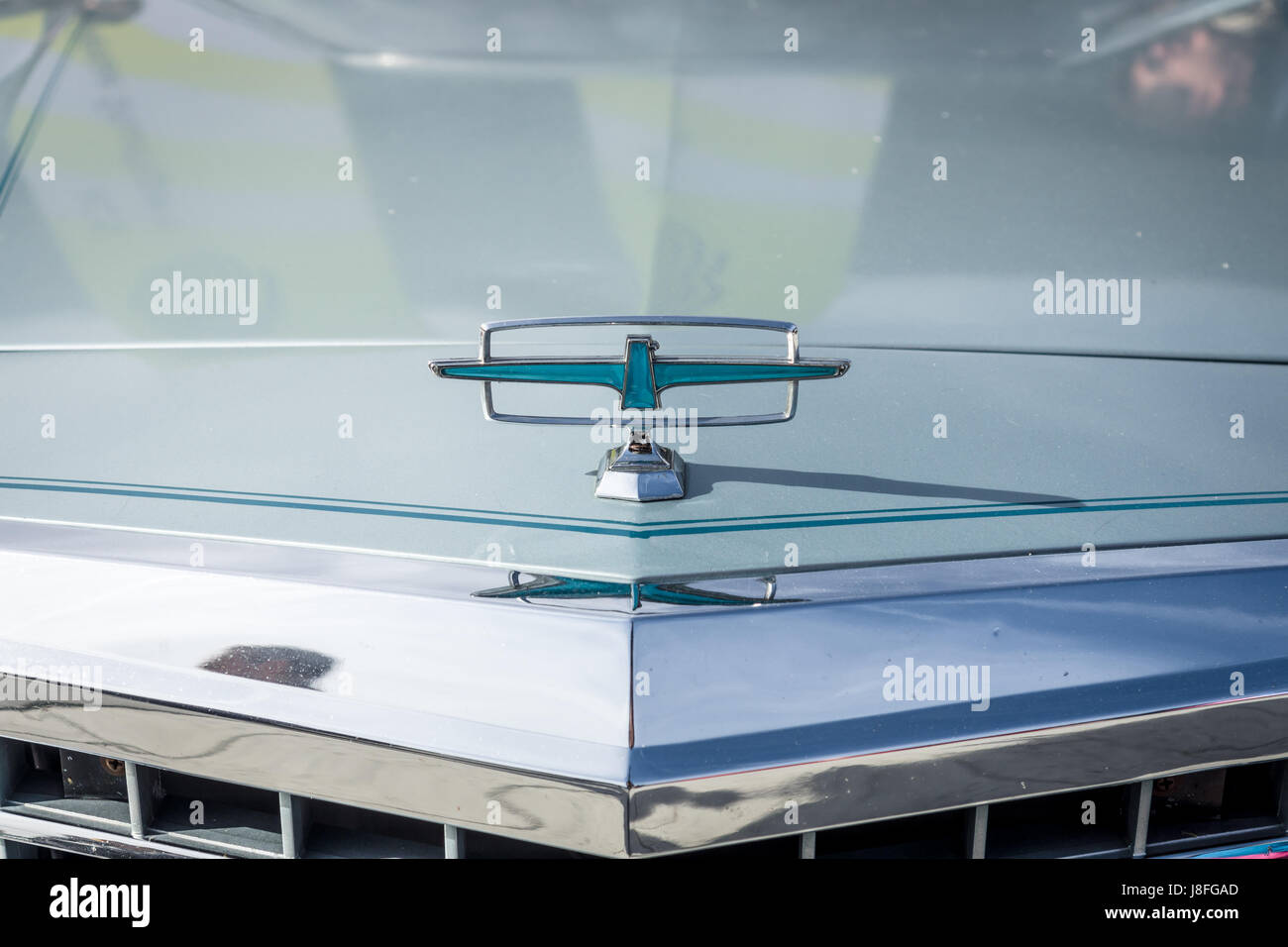 Hood ornament of personal luxury car Ford Thunderbird, 1978. Europe's