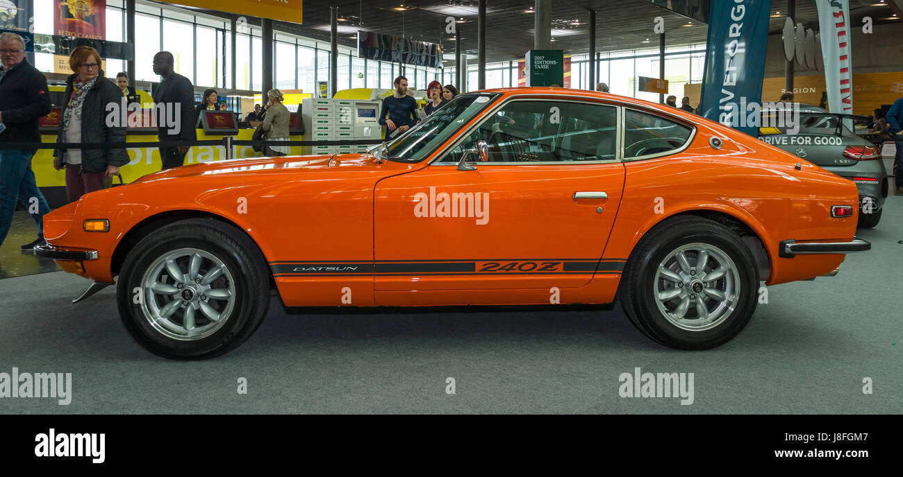 STUTTGART, GERMANY - MARCH 03, 2017: Sports car Datsun 240Z (Nissan S30), 1971. Europe's greatest classic car exhibition 'RETRO CLASSICS' Stock Photo