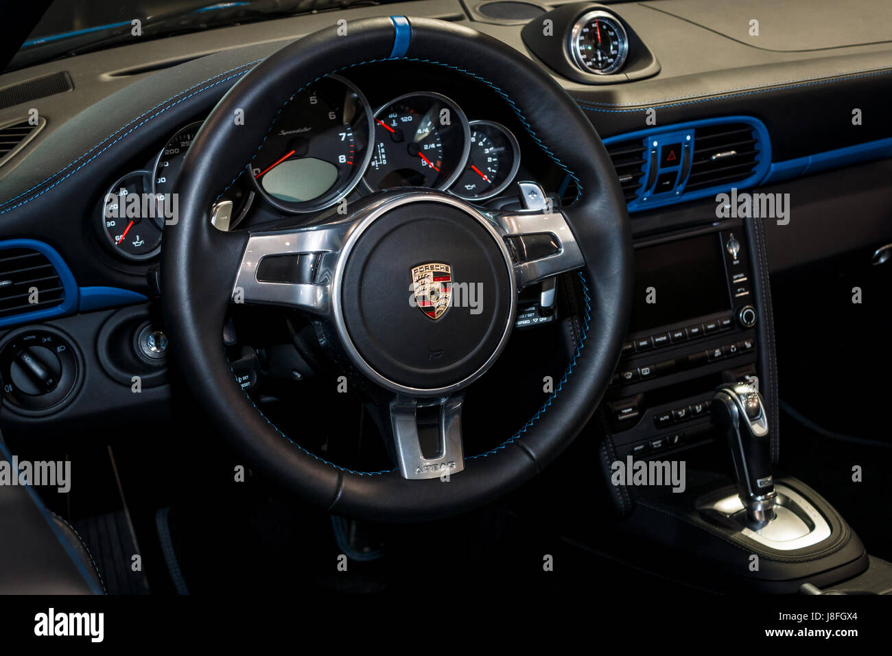 STUTTGART, GERMANY - MARCH 04, 2017: Interior of the sports car Porsche 911  (991) closeup, 2011. Europe's greatest classic car exhibition "RETRO CLASS  Stock Photo - Alamy