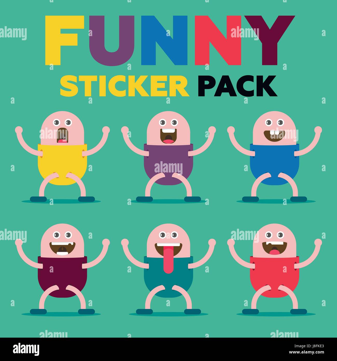 Funny sticker pack Stock Vector Image & Art Alamy