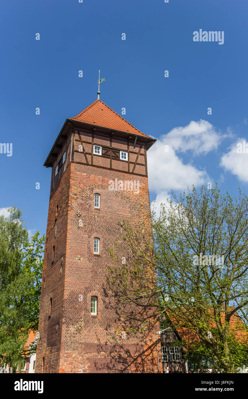 Historic tower in the old town of Luneburg, Germany Stock Photo