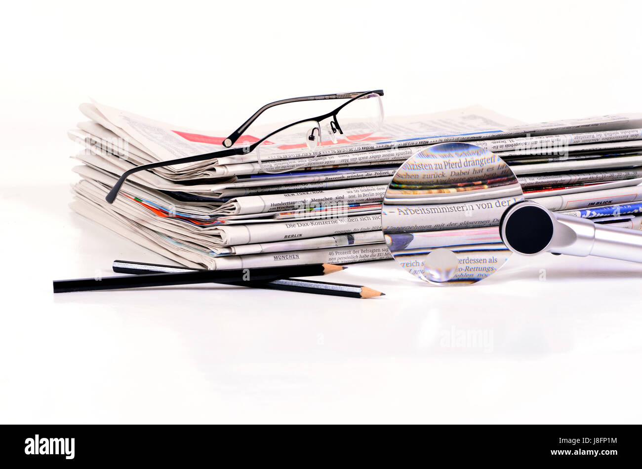 newspaper, journal, magazine, stack, daily paper, scanning, reads, newspaper Stock Photo Alamy
