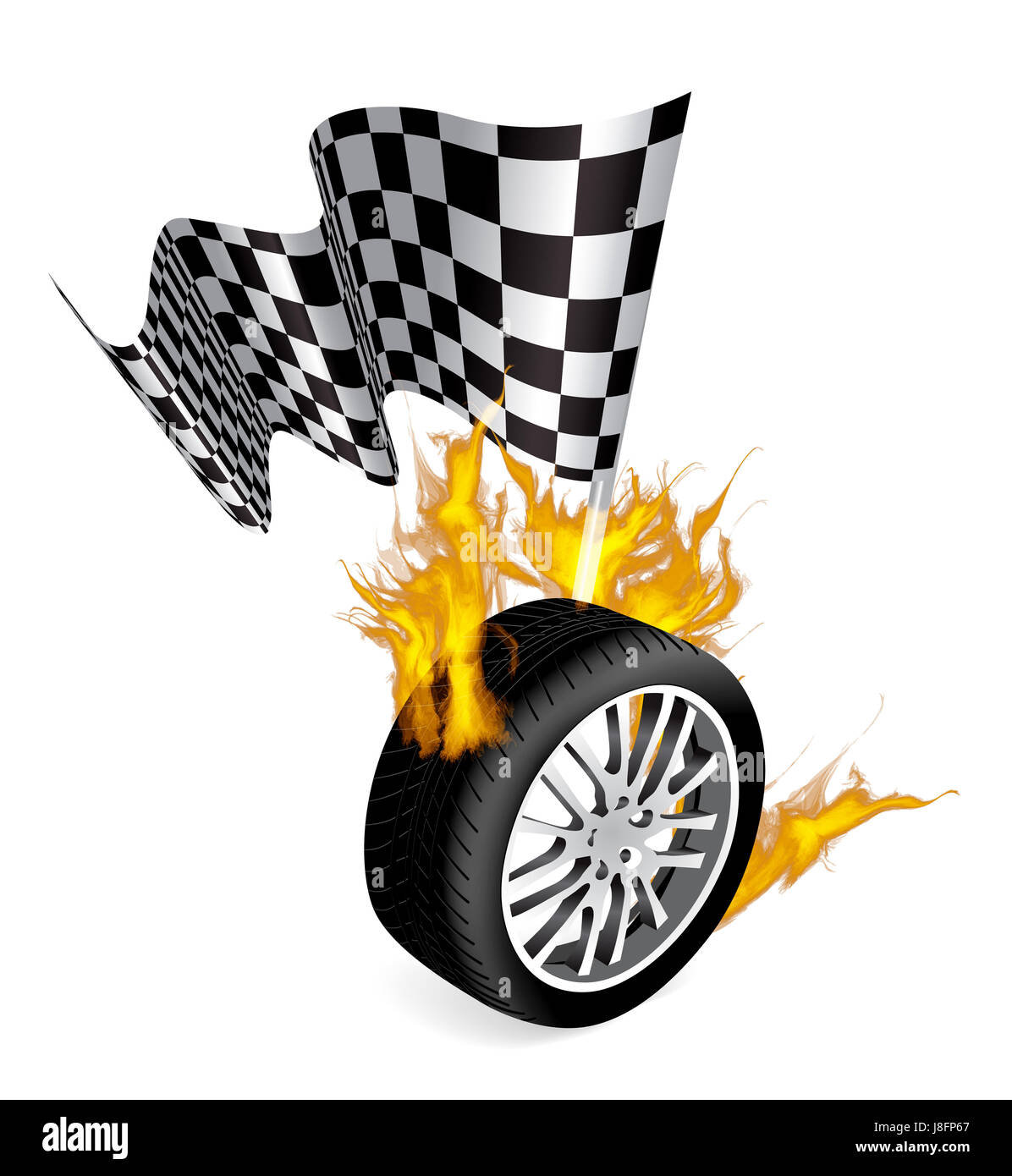 wheel, flag, flame, flames, checked, checkered, tyre, tire, tyres