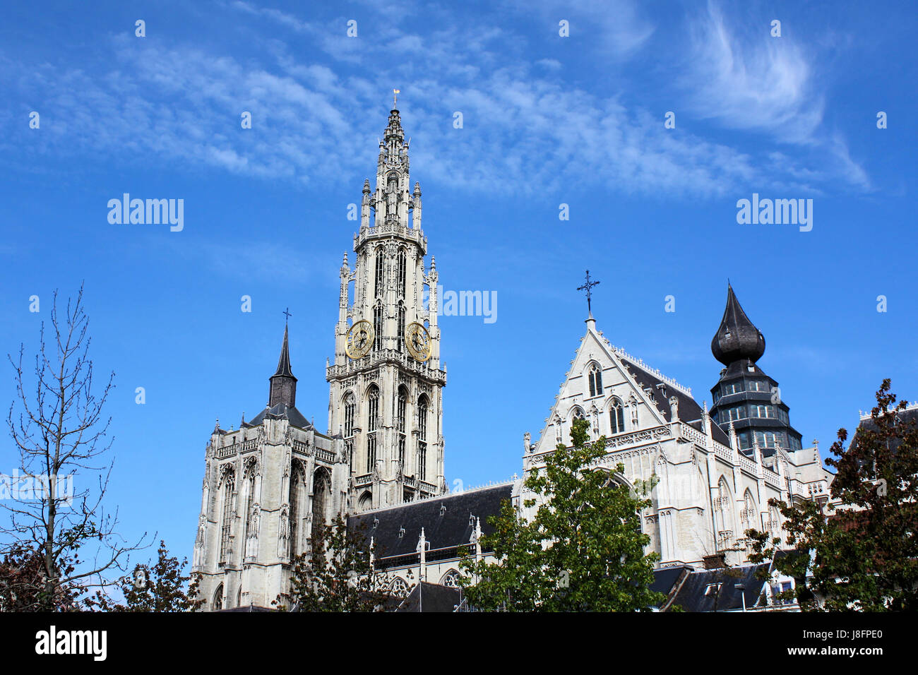 historical, cathedral, belgium, style of construction, architecture, Stock Photo