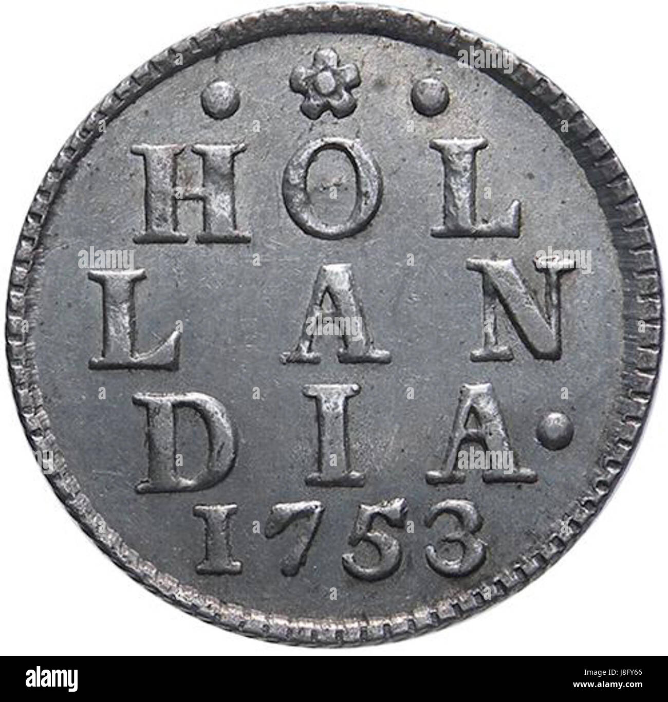 Hollandse duit. 1753. back Stock Photo Alamy