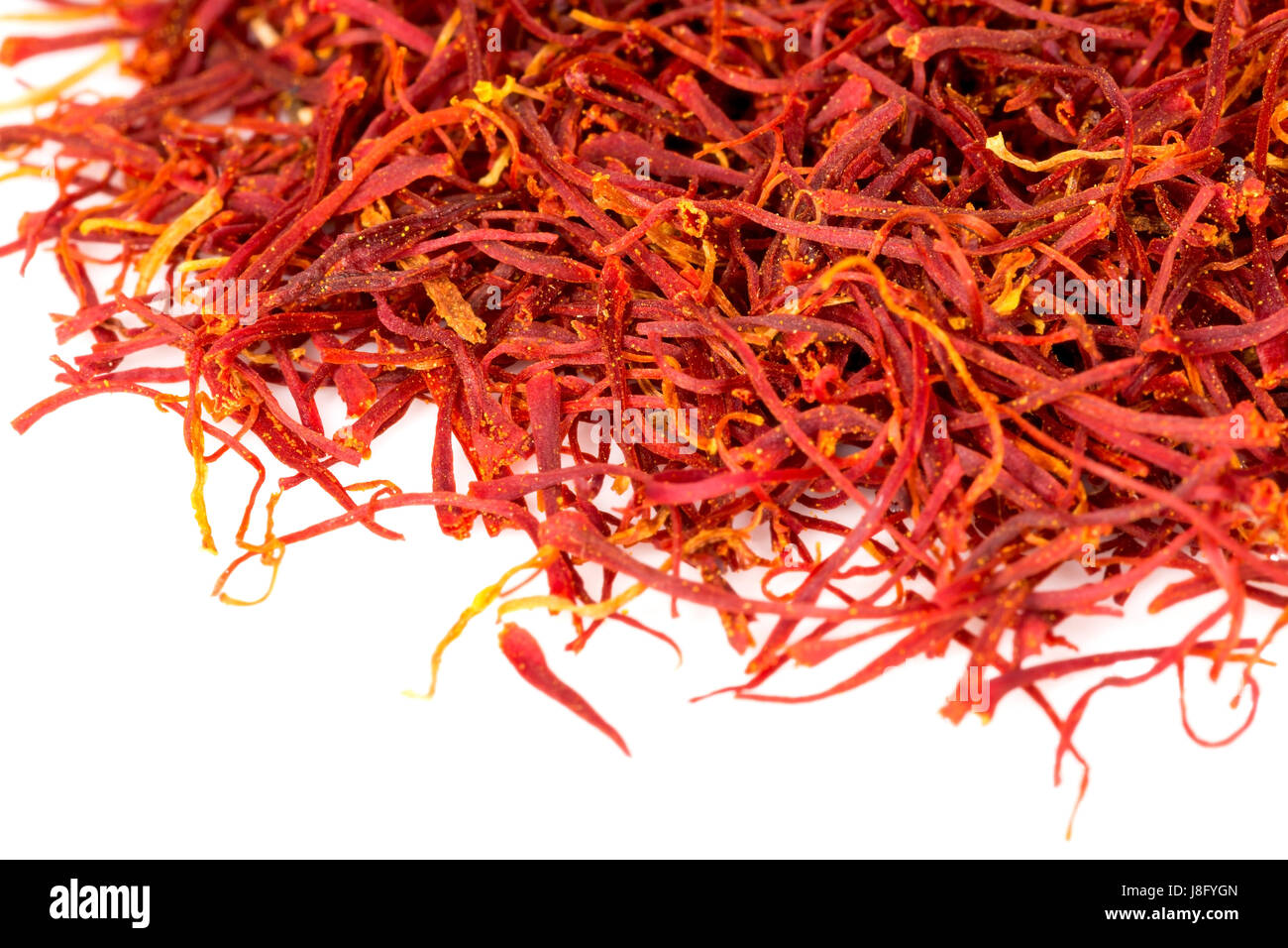 Spanish saffron Isolated on white background Stock Photo Alamy