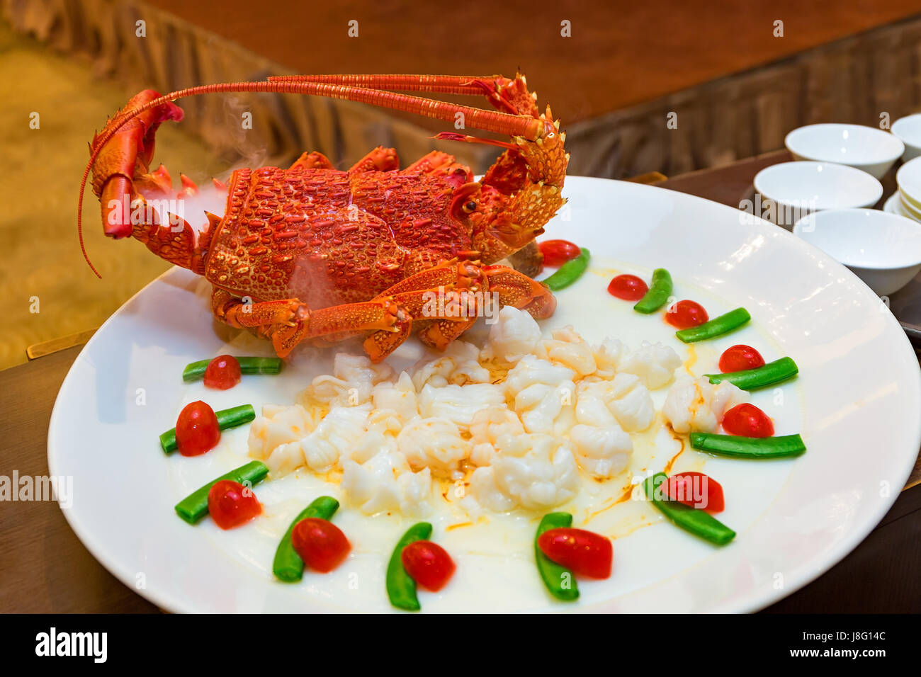 Steamed Australian lobster in Egg white Stock Photo Alamy