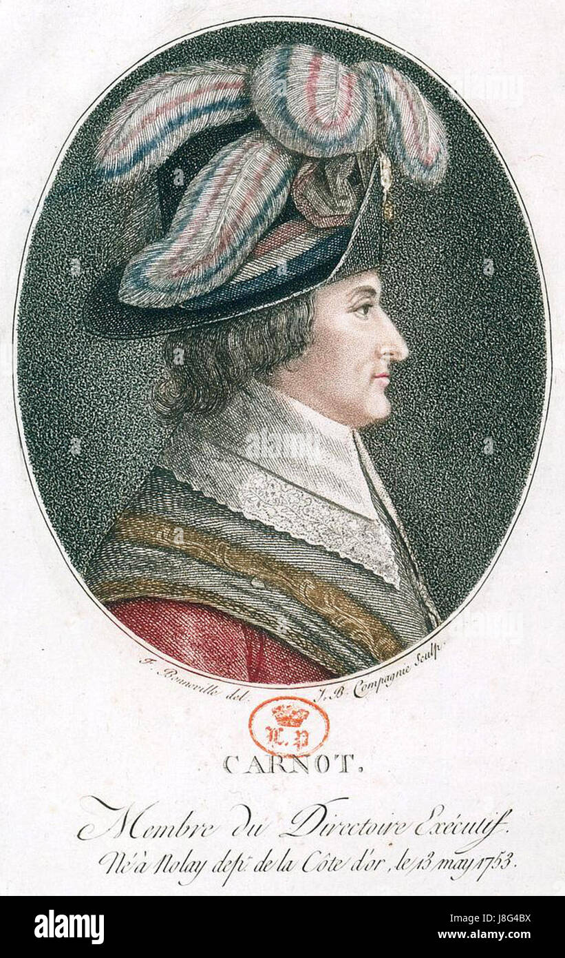 A historical portrait of Lazare Carnot, a prominent French statesman ...