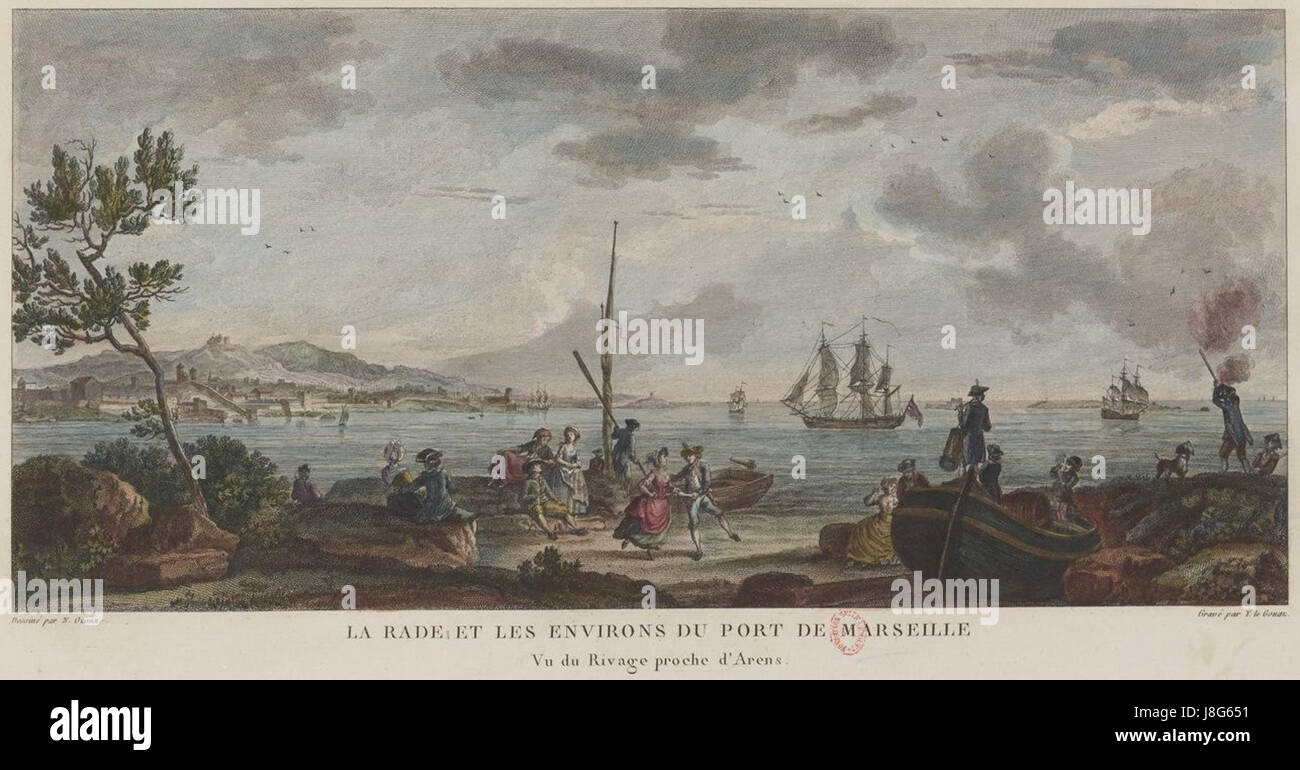 La rade et les environs de Marseille en 1776 Stock Photo